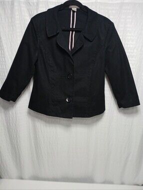 Sigrid Olsen Collection Double Button 3/4 Sleeve Cotton Jacket. Size 14